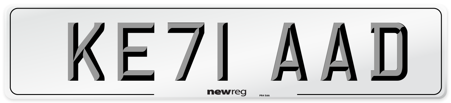 KE71 AAD Number Plate from New Reg
